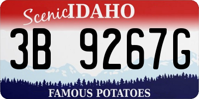 ID license plate 3B9267G