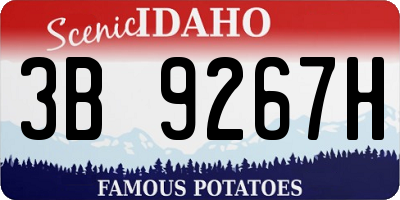 ID license plate 3B9267H