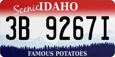 ID license plate 3B9267I