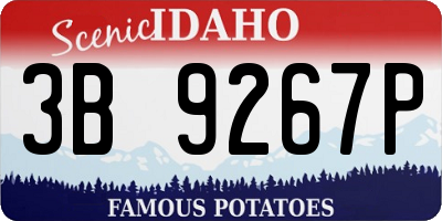 ID license plate 3B9267P