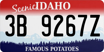 ID license plate 3B9267Z