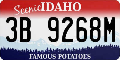 ID license plate 3B9268M