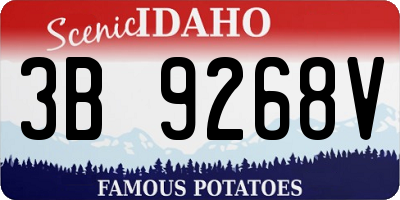 ID license plate 3B9268V