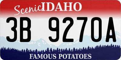 ID license plate 3B9270A
