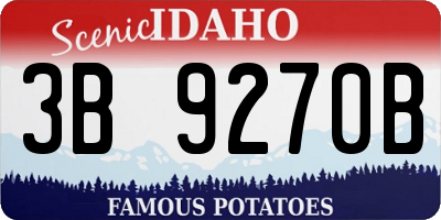 ID license plate 3B9270B