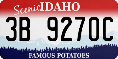ID license plate 3B9270C