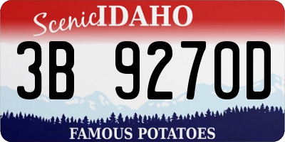 ID license plate 3B9270D