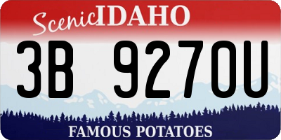 ID license plate 3B9270U
