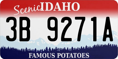ID license plate 3B9271A