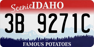 ID license plate 3B9271C
