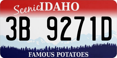 ID license plate 3B9271D