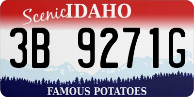 ID license plate 3B9271G