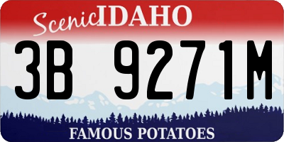 ID license plate 3B9271M
