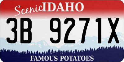 ID license plate 3B9271X