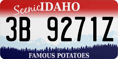 ID license plate 3B9271Z
