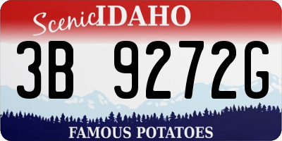 ID license plate 3B9272G