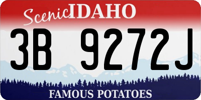 ID license plate 3B9272J