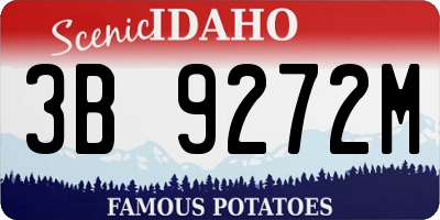 ID license plate 3B9272M