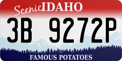 ID license plate 3B9272P