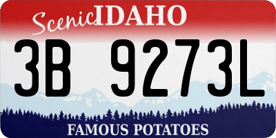 ID license plate 3B9273L
