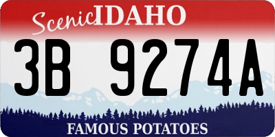 ID license plate 3B9274A