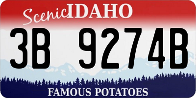 ID license plate 3B9274B