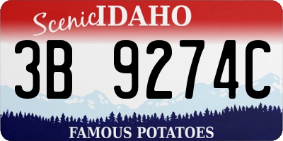 ID license plate 3B9274C