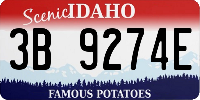 ID license plate 3B9274E