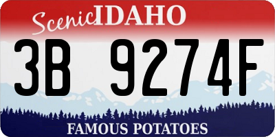 ID license plate 3B9274F