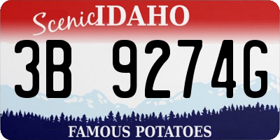 ID license plate 3B9274G