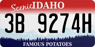 ID license plate 3B9274H