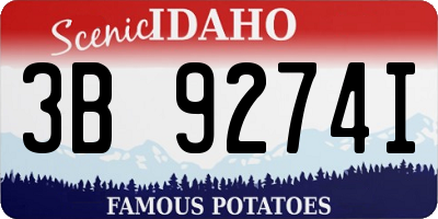 ID license plate 3B9274I