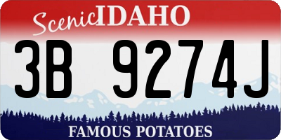 ID license plate 3B9274J