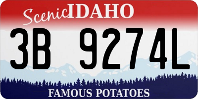 ID license plate 3B9274L