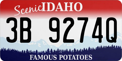ID license plate 3B9274Q