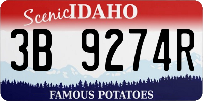 ID license plate 3B9274R