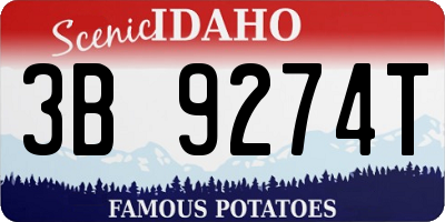 ID license plate 3B9274T