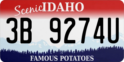 ID license plate 3B9274U