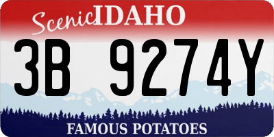 ID license plate 3B9274Y