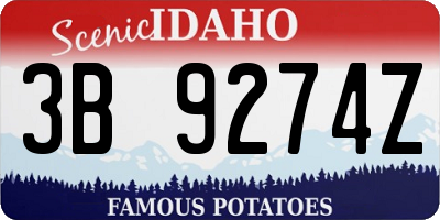 ID license plate 3B9274Z