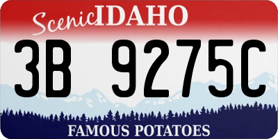 ID license plate 3B9275C