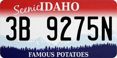 ID license plate 3B9275N
