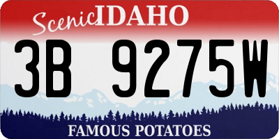 ID license plate 3B9275W