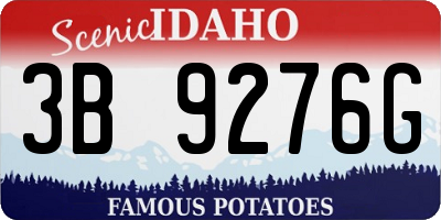 ID license plate 3B9276G