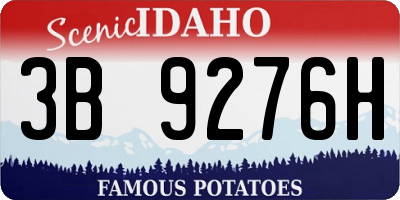 ID license plate 3B9276H