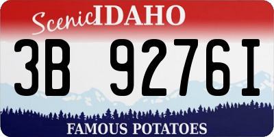 ID license plate 3B9276I