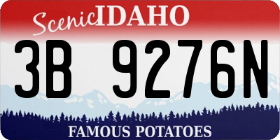 ID license plate 3B9276N