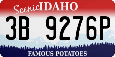 ID license plate 3B9276P