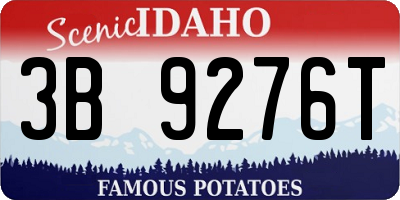 ID license plate 3B9276T
