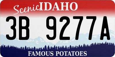 ID license plate 3B9277A